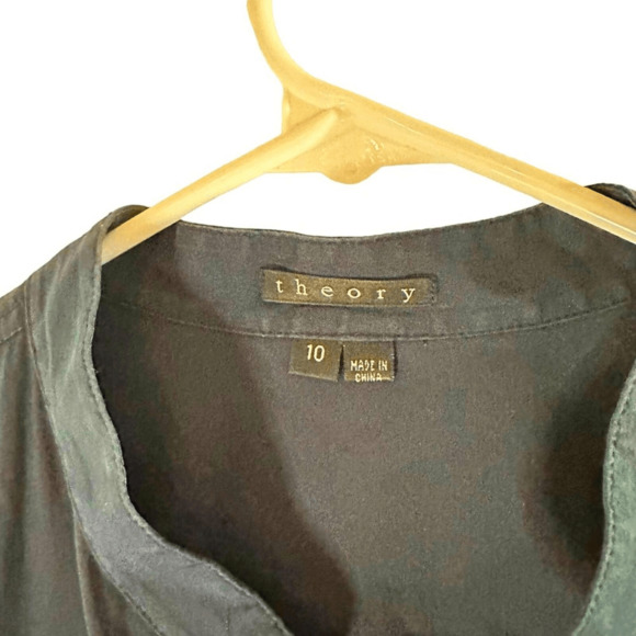 THEORY Elisca Wealth Navy Shirt Dress Woman Size 10 - Picture 3 of 12